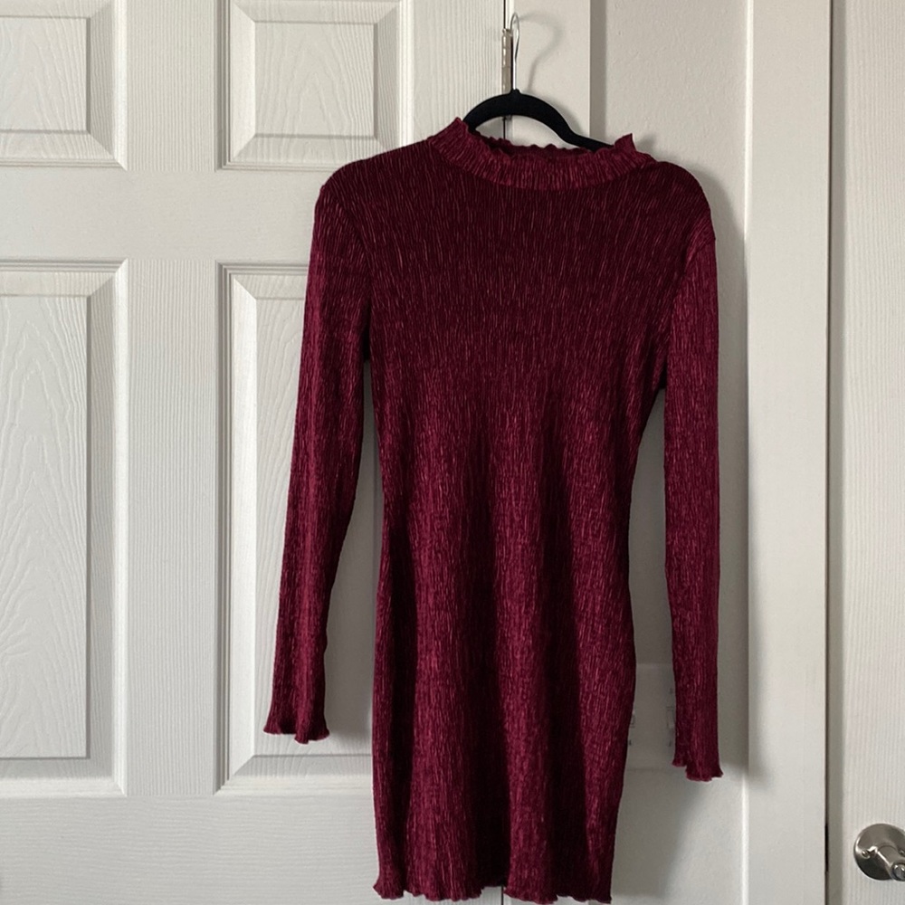 Velvet Dress ( Dark Red)